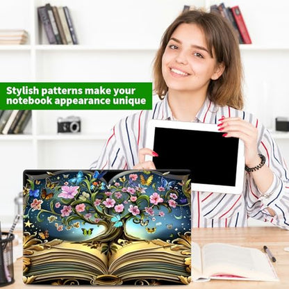 Laptop Skin Sticker Decal, Universal Protective Cover Fit 12 13 14 15.6 Inch Notebook, Reusable Water-Resistant Vinyl Decal w/ 2 Wrist Pads for Business Travel Office, Book Tree - color: Book Tree