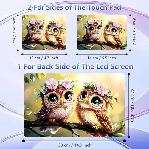 Laptop Skin Sticker Decal Cover,Two Cute Owls Flower Crowns | DIGTIALL Universal Laptop Skin Sticker, Waterproof Removable Notebook Decal Protector Cover for 12 13 14 15 Inch Laptops - color: Two Cute Owls Flower Crowns