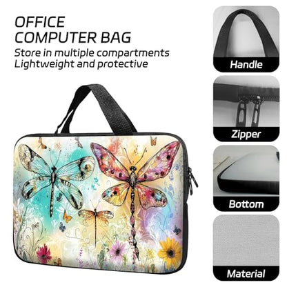 14 15 15.4 15.6 inch Laptop Handle Bag Computer Bag, Pouch Holder Notebook Sleeve Cover Soft Case Compatible for Dell,Lenovo,Toshiba HP, Asus Notebook-Art Dragonfly - color: Art Dragonfly