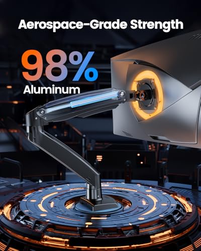 ErGear 17 to 49 inches Single Monitor Mount for Ultrawide Screens,Holds 26.5lbs,Heavy Duty Single Monitor Arm,Single Monitor Stand with Swivel,Tilt,Rotation for Home and Office,VESA 75/100mm - size: 17"-49", style: Single Arm