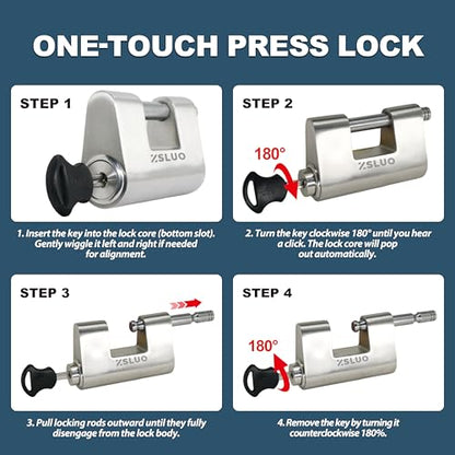 Heavy Duty Padlock & Steel Cable Combo - Padlock+40ft Braided Cable