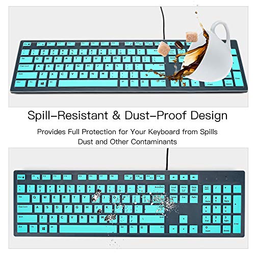 Keyboard Cover for Dell KB216 KB216p Wired & Dell KM636 Wireless Keyboard/Dell Optiplex 5250 3050 3240 5460 7450 7050/Dell Inspiron AIO 3475/3670/3477 All-in one Desktop Keyboard Skin, Mint Green - color: Mint Green