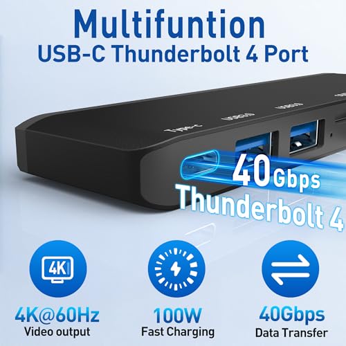 Surface Pro 12 Docking Station, Surface Pro 12 Accessories with 4K HDMI, Thunerbolt 4 Hub (4K@60Hz Display+ 40Gbps Data+ 100W Charging), 2 USB3.0, SD/TF, 3.5mm Audio for Surface Pro 12 inch 2025 - color: For Surface Pro 12