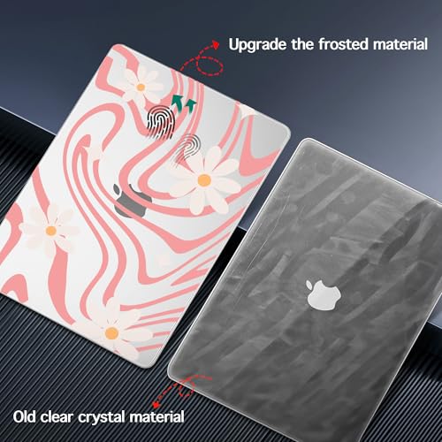 for 2026 MacBook Air 13-inch Laptop Case M5 2026 M4 2025 M3 2024 M2 2022 Release Model A3449 A3240 A3113 A2681, Hard Shell Cover for MacBook Air 13.6 inch, Wavy Swirl Groovy Daisy - color: Wavy Swirl Groovy daisy