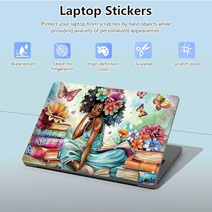 Universal Laptop Skin Sticker with 2 Wrist Pad Skins, Waterproof Scratch Resistant Vinyl Laptop Cover Decal, Cut to Fit for 11–15.6 Inch MacBook HP Dell Lenovo, Butterfly Girl - color: Butterfly Girl