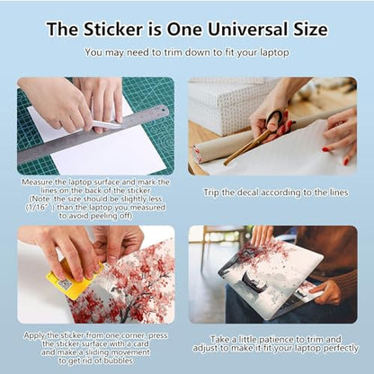 Universal Laptop Skin Sticker with 2 Wrist Pad Skins, Waterproof Scratch Resistant Vinyl Laptop Cover Decal, Cut to Fit for 11–15.6 Inch MacBook HP Dell Lenovo, Ink Painting - color: Ink Painting