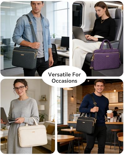 Laptop Case Bag Women Men Computer Sleeve Compatible with MacBook/Dell/HP/Acer/ASUS, Waterproof Shoulder Carrying Briefcase, Grey, 17-17.3 Inch - color: Heather Grey, size: 17.3 Inch