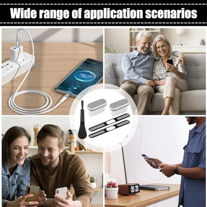 USB C Plug Cover Soft Protector Cleaner Set Electronic Device | Precise Anti Dust Kit for Phone Home Outdoor Offices Desk Car - color: Silver