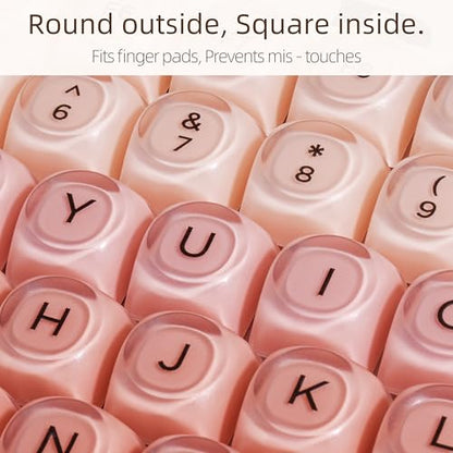 ZORNHER ZH980 Foundation Mechanical Keyboard,95% Pink Creamy Keyboard with Number Pad, Full Size Girly Gaming Keyboard Cute,Jelly MOA Round Profile Keycaps,Creamy Sounding Linear Switches - color: Foundation, size: Creamy Switch