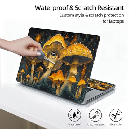 Universal Laptop Skin Sticker Decal, 12"-15.6" Aesthetic Vinyl Wrap, Magic Mushroom Eye Waterproof Notebook Cover Art Protector for MacBook HP Dell Lenovo, Fits 13" 14" 15" 15.6" - color: Magic Mushroom Eye
