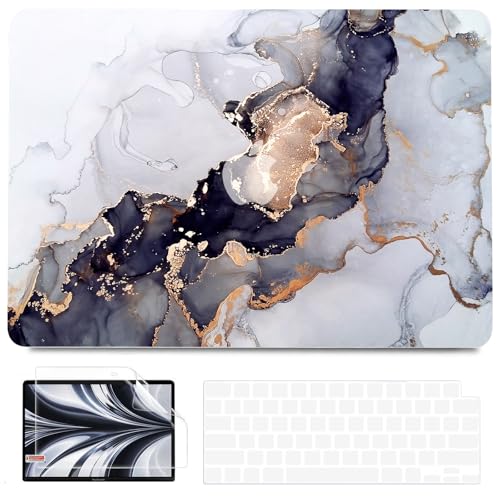 B BELK Compatible with MacBook Air 13 inch Case M5 2026 2025 2024-2022 M4 M3 M2 A3449 A3240 A3113 A2681, Plastic Hard Shell+Keyboard Cover+Screen Protector for MacBook Air 13.6 inch Case, Blue Marble - color: Blue Marble