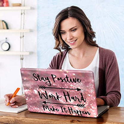DINKY Laptop Skin Sticker Decal, 13" 13.3" 14" 15" 15.4" 15.6 inch Laptop Universal Reusable Vinyl Skin Stickers Cover Art Decal Notebook PC Personalized Protector (Pink Letters) - color: Pink Letters