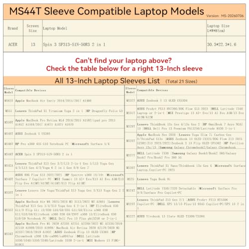Smatree MS44T Hard Protective 13 inch Laptop Sleeve Case Compatible for ACER Spin 3 SP313-51N-50R3 2 in 1 - color: Black, size: 13 inch/MS44T/Size:31.5*23.8cm