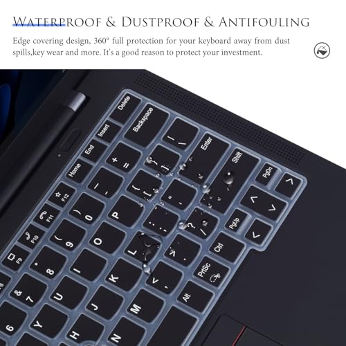 Keyboard Cover for 2024 2023 14" Lenovo Thinkpad x1 Carbon Gen 11/10,ThinkPad E14 Gen 6/5, ThinkPad T14 Gen 4/3, ThinkPad T14s Gen 4/3,ThinkPad L14 Gen 4/3,ThinkPad P14s Gen 4/3 Keyboard Skin-Black - color: Black