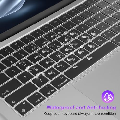 MOSISO 2 PCS Keyboard Cover, Keyboard Protector | Compatible with MacBook Neo 13 inch 2026 A18 Pro, MacBook Air 15/Air 13.6 M5 M4 M3 M2/ Pro 14/Pro 16 M5/M4/M3/M2/M1 - color: Clear