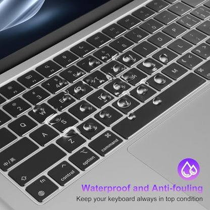 MOSISO 2 PCS Keyboard Cover, Keyboard Protector | Compatible with MacBook Neo 13 inch 2026 A18 Pro, MacBook Air 15/Air 13.6 M5 M4 M3 M2/ Pro 14/Pro 16 M5/M4/M3/M2/M1 - color: Clear