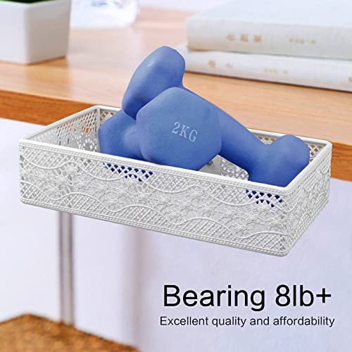 Under Desk Drawer, Clamp on Desk Organizer Under Table Hanging Desk Storage | 2PCS under desk organizer: clamp on desk drawer, under desk basket, hanging desk storage, clamp on undertable shelf, no-drill - size: White 2 Pack