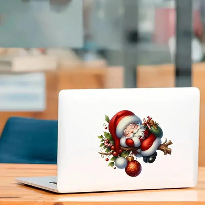 Cute Santa Claus PVC Vinyl Car Decals Stickers Waterproof Self-Adhesive Decals for Cars, Laptops, Trucks, Motorcycles Wall Window Luggage Scratch Cover Door Decor Sticker