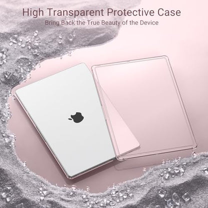 MOSISO Compatible with MacBook Pro 14 inch Case M5 M4 M3 M2 M1 2026-2021 | A3427 A3426 A3434 A3112 A3185 A3401 A2918 A2992 A2779 A2442, 3 in 1 Kit Reinforced Shock-Absorbing Hard Shell, Pink - color: Pink