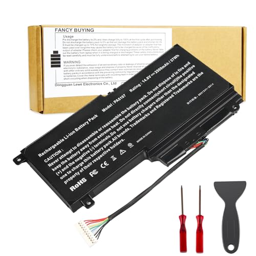 PA5107 Laptop Battery for Toshiba Satellite P55 P55t S55 S55t Series P55-A5200 P55-A5312 P55T-A5116 P55T-A5118 P55T-A5202 S55-A5167 S55-A5275 S55-A5279 S55-A5294 S55-A5295 S55T-A5337 S55T-A5389 - size: 10.7*4.59*0.24inch PA5107