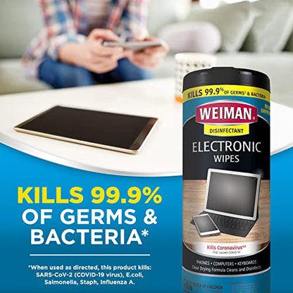 Weiman Electronic Screen Cleaner Wipes - 4 Pack Clean Your Laptop, Computer, TV, and All Electronic Equipment - Electronic Wipes - 30 Count - size: 30 Count (Pack of 4)