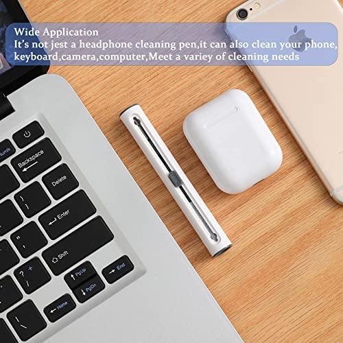 2Pcs Earbud Cleaning kit， Multi-Function Cleaning Pen with Soft Brush Flocking Sponge，Suitable for Bluetooth Headset, Charging Box, Mobile Phone, Earbud - color: 2PCS(White)
