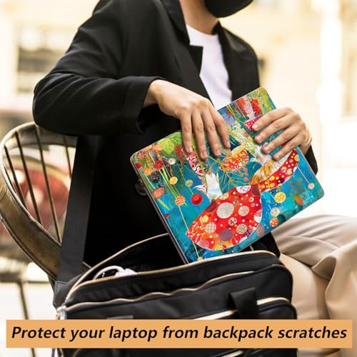 12.1”-15.6” Laptop Skin Sticker (Fits 13”, 13.3”, 14”, 15”, 15.4”) | Reusable Universal Protective Vinyl Art Decal Cover | Waterproof & Scratch-Resistant |Colorful Mushrooms - color: Colorful Mushrooms
