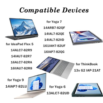 Stylus Pen for Lenovo Digital Pen 2 Compatible with Lenovo IdeaPad Flex 5, Compatible with Stylus Pen for Yoga 6/7/9, ThinkBook 13x G2 IAP-21AT, AES 2.0 Protocol (Gray)