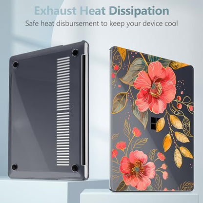 Mektron Printed Case for 2025 Microsoft Surface Laptop Windows 11 Copilot+ PC Surface Laptop 13 inch Touchscreen Display Cover Fits Model 2095, Floral C339 - color: Floral C339