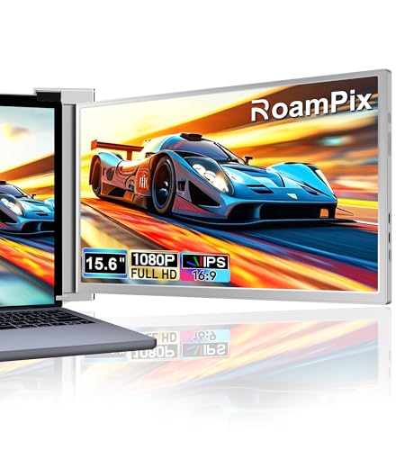 Laptop Screen Extender, 15.6" FHD 1080P IPS Portable Monitor for Laptop, Dual Monitor Extender for 13"-17.3" Laptops, Compatible with MacOS, Windows