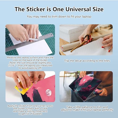 Universal Laptop Skin Sticker with 2 Wrist Pad Skins, Waterproof Scratch Resistant Vinyl Laptop Cover Decal, Cut to Fit for 11–15.6 Inch MacBook HP Dell Lenovo, Moonlight Landscape - color: Moonlight Landscape