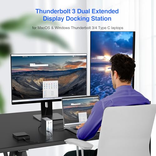 Tiergrade Thunderbolt 3 Dock, 18-in-1 Thunderbolt 3 USB C Docking Station with 8K DP, 1 Gbps Ethernet, USB-A 10Gbps, USB-C 3.2, SD/TF, Audio, Optical Out - size: 18 in 1-8K-10Gbps