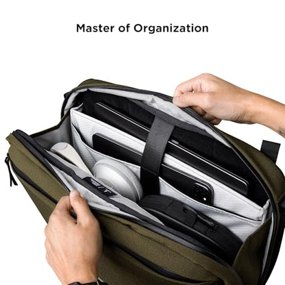 ALPAKA Elements Tech Brief Pro 12L Laptop Briefcase Backpack Green | For 16-inch Laptop, Detachable & Hidden Strap, Luggage Pass-Through, YKK AquaGuard Zipper, Weatherproof Fabric Axoflux 600D
