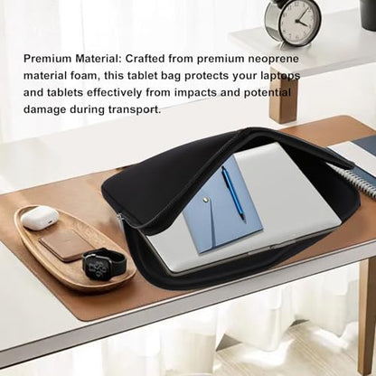 Basic Laptop Sleeve, Water Proof Neoprene Tablet Sleeve Carrying Bag Protective Cover Zippered Top Opening for Travel Business and Academic Use (15.6 Inch) - size: 15.6 Inch