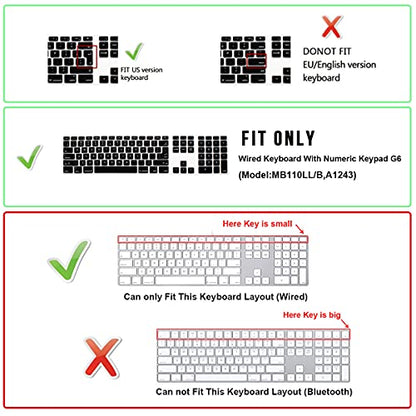 Ultra Thin Extended Silicone Keyboard Protective Cover Skin for Mac Aluminum Wired Keyboard MB110LL/B (A1243) Numeric Keypad (Cute Print,US Layout,Van Gogh) - color: Z-Van Gogh