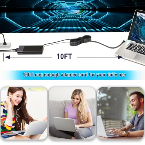 WZXHU 200W Laptop Charger Compatible with HP Pavilion Gaming 15 16 17 15t 17t ZBook Fury Create Studio 15 17 G3 G4 G5 G6 G7 G8 Envy 15 2020 TPN-DA10 L00818-850 Power Supply Cord AC Adapter - color: Platinum Carbon Black