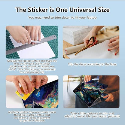 Universal Laptop Skin Sticker with 2 Wrist Pad Skins, Waterproof Scratch Resistant Vinyl Laptop Cover Decal, Cut to Fit for 11–15.6 Inch MacBook HP Dell Lenovo, Art Landscape - color: Art Landscape