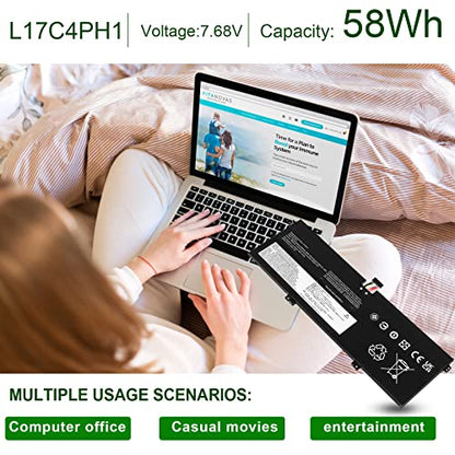 60Wh L17C4PH1 Laptop Battery for Lenovo Yoga 7 Pro Pro-13IKB C930 C930-13IKB C930-131KB 930-13IKB-81EQ 81C4 81EQ 5B10Q82425 5B10Q82426 5B10Q82427 C930-13IK C930-13IKB L17M4PH1 L17M4PH2 L17L4PH2 - size: 11.45*3.78*0.2inch