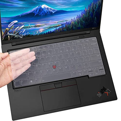 Keyboard Cover for Lenovo ThinkPad T14 T14s L14 P14 (Gen 3/4/5), Thinkpad x1 Carbon Gen 11/10, Thinkpad E14 Gen 6/5, ThinkPad X1 Yoga Gen 8/7, Thinkpad 14 Inch Laptop Keyboard Skin-Clear - color: Clear