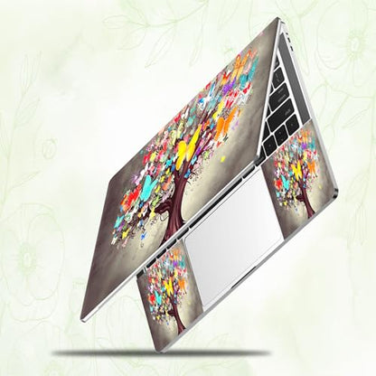 Laptop Skin Sticker Decal, Universal Reusable Vinyl Laptop Cover for 12" 13" 13.3" 14" 15" 15.4" 15.6" Notebook PC, Reusable Waterproof Scratch-Resistant with 2 Wrist Pads,Butterfly Tree - color: Butterfly Tree