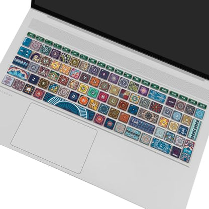 Keyboard Cover for 15.6" HP ProBook 450 G8 G9 G10 / ProBook 455 G8 G9 G10 /ProBook 650 G8/HP Zbook Power G8 G9, Cute Keyboard Skin, Bohemian - color: Bohemian