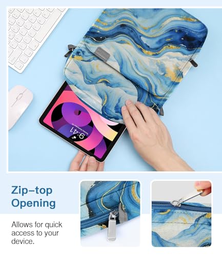 MoKo 9-11 Inch Tablet Sleeve Bag Handle Carrying Case with Shoulder Strap | Fits iPad Pro/Air/A16 11-inch, iPad 10th 10.9-inch, iPad 9/8/7th 10.2-inch, iPadAir 5/4th 10.9-inch, Cloudy Blue - color: Cloudy Blue, size: 9-11 inch
