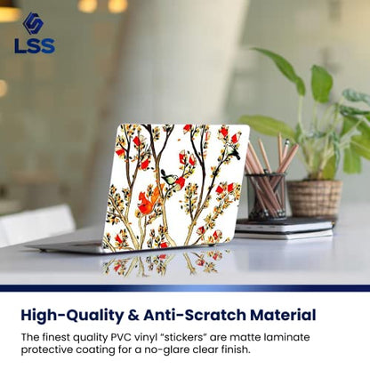 LSS 15 15.6 Inches Laptop Notebook Skin Sticker with 2 Wrist Pads - Reusable Cover Protector Vinyl Sticker Cover Decal, 13" - 16" HP Apple Asus Acer Samsung - Birds and Animal - color: Birds and Animal, size: 13" - 16"