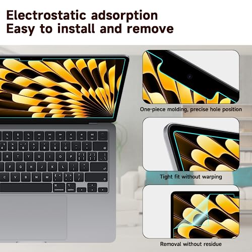 2 Pack Anti Blue Light Screen Protector Compatible with MacBook Air 15 Inch(2023-2026, M2/M3/M4/M5), Eye Protection Matte Anti Glare Screen Protector for 15.3In Mac Air - size: MacBook Air 15inch