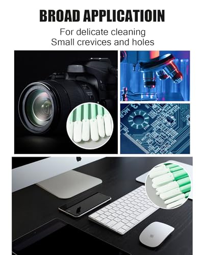 100 pcs 2.8" Dust-Free Microfiber Cloth Cleaning Swab Sticks for Mainboard/Hard Disk/Lightning Charging Port/Laptop HDMI LAN USB Port/Precise Instrument/Automotive Detailing/Component/SMT/PCB