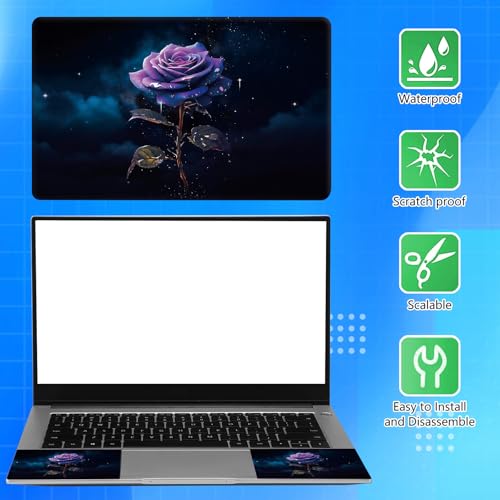 Universal Laptop Skin Sticker Decal for 11.6”12" 13" 13.3" 14" 15" 15.4" 15.6" Reusable Waterproof Scratch-Scratch Resistant Protective Vinyl Laptop Notebook Skin Stickers - Galaxy Rose Flower - color: Galaxy Rose Flower