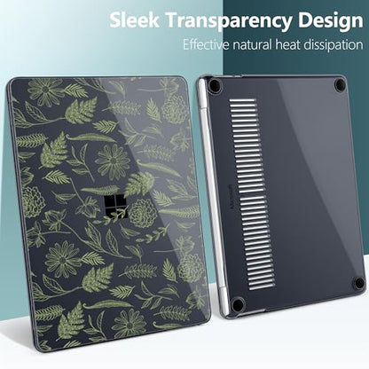 Batianda Case for Microsoft Surface Laptop 13 inch 2025 2026,Sage Botanical | Fits Model 2095, Artistic Patterns Ultra-Slim Lightweight Scratch-Resistant Hard Shell with Professional Protection - color: Plant branches