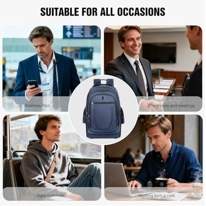 FANDARE 35L Rolling Laptop Backpack 2-in-1 Trolley Convertible Luggage Backpack with Wheels Travel Daypacks Multi-Functional Carry-On for Business Travel Trip Men Outdoor Urban Backpacks Blue - color: Blue
