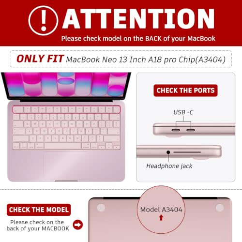 Palm Rest Decal for MacBook Neo Vinyl Skin | Scratch-Resistant with Trackpad Protector,Removable Fingerprint-Resistant Keyboard Edge Skin (Pink) - color: Pink