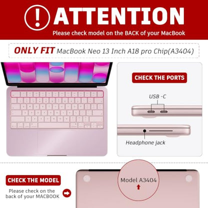 Palm Rest Decal for MacBook Neo Vinyl Skin | Scratch-Resistant with Trackpad Protector,Removable Fingerprint-Resistant Keyboard Edge Skin (Pink) - color: Pink